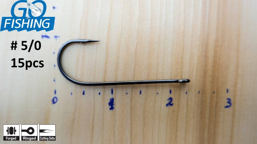 Single hook #1 - 5\0 (price per 15pcs = 1 pack)